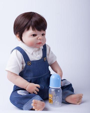 Bebê Reborn Menino Realista 100% Silicone 57cm - Edu - Ri Happy