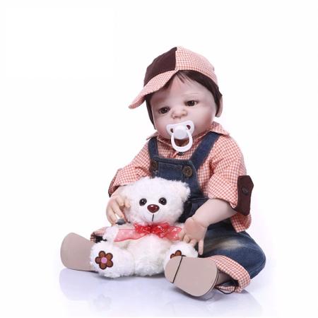 Bebe Reborn Menino Todo Em Silicone 57 Cm - Muito Realista