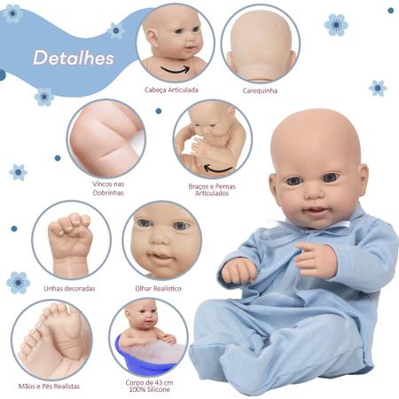 Boneca Reborn Menino Bebe Recem Nascido Pagão Azul Escuro - ShopJJ -  Brinquedos, Bebe Reborn e Utilidades