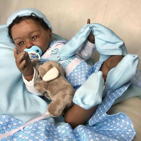Compra online de 48cm feito à mão real olhando realista bebê recém