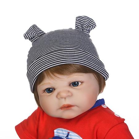 boneca bebe reborn menino corpo de silicone roupa azul com babador -  dominio imports - Boneca Reborn - Magazine Luiza