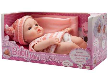 Boneca Reborn Laura Baby Larissa com Acessórios - Rosa