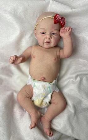 Bebê Reborn Molde Abigail Pode Banhar Cabelo Fio A Fio 2 Kg