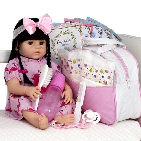 Boneca Reborn Morena Princesa Fofinha Corpinho 100% Vinil no Shoptime