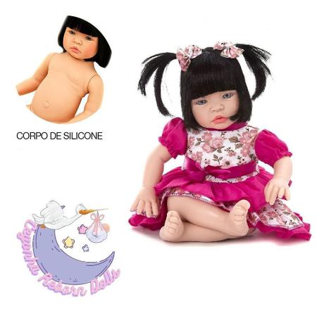 Bebê Boneca Reborn Morena 100% Silicone Pode Banho + Itens - Cegonha Reborn  Dolls - Boneca Reborn - Magazine Luiza