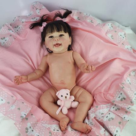 Bebê Reborn Bebê Reborn Carmela Para Banho - Acompanha Enxoval Bebês  Exclusivos