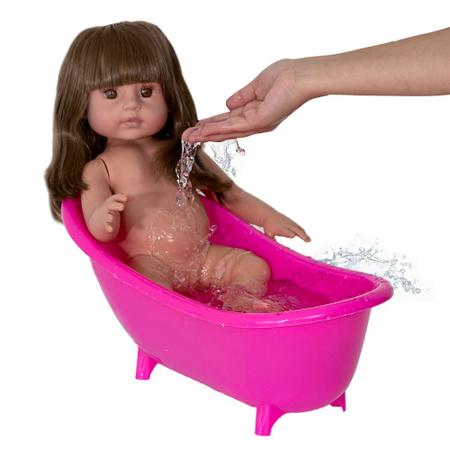 Boneca Reborn Real Cabelo Roupa Rosa Silicone Completa - Cegonha Reborn  Dolls - Boneca Reborn - Magazine Luiza