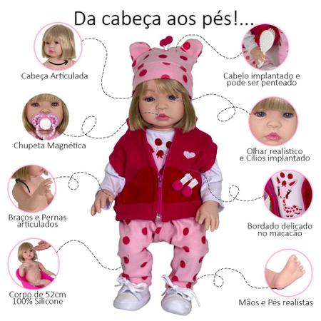 Brastoy Bebê Reborn Nicole Girafinha - 100% Silicone