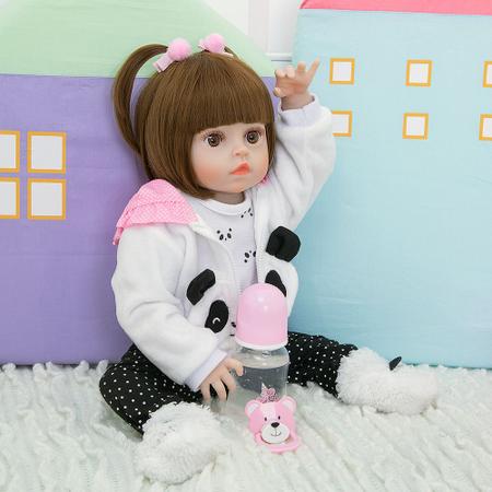 Bebê Boneca Reborn 46cm Super Realista Real Roupa Estilo Urso Panda Baby  Lol Promoção - Urso de Pelúcia Gigante Panda Loja Online - Oficial Curitiba