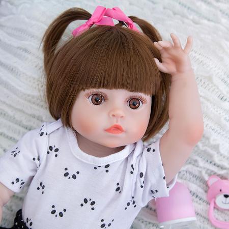 BONECA BEBE REBORN PANDINHA SUPER REALISTA - BRASTOY 