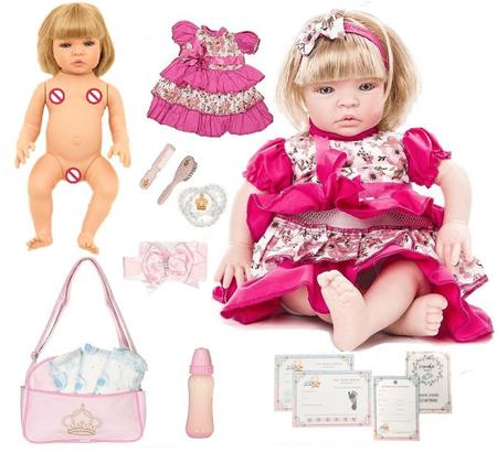 Bebe Reborn Princesa Banho Silicone Realista Menina em Promoção é