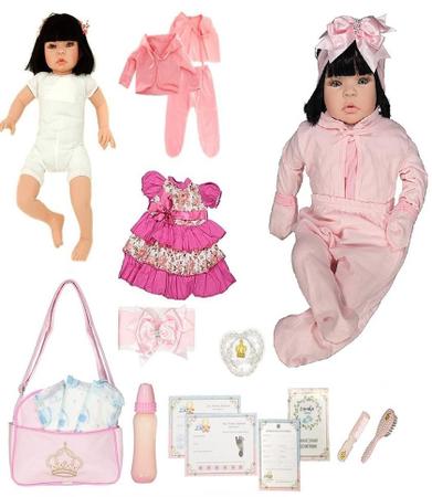 Conjunto para Bebê Reborn com 02 Fraldas e Kit Certificado com Bolsa  Maternidade Rosa na Americanas Empresas