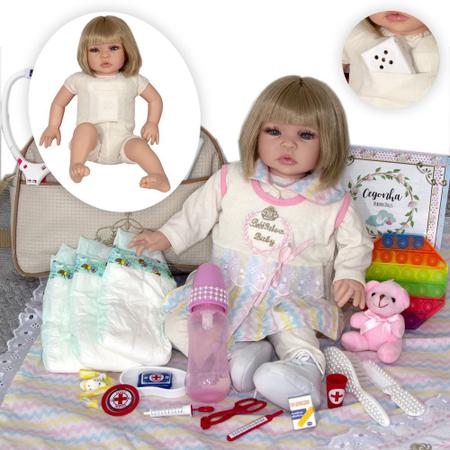 Boneca Bebe Reborn Ursa Charme Branco Cegonha Reborn Dolls - USA Magazine