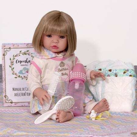 Boneca Reborn Roupa Rosa Menina Silicone + Enxoval Completa - Cegonha Reborn  Dolls - Boneca Reborn - Magazine Luiza