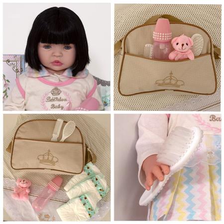 Bebê Reborn Barata Enxoval Princesa + Bolsa Maternidade