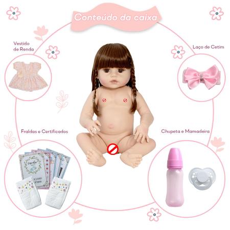 Bebe Reborn 100% Silicone Recem Nascida Fofinha Completa em