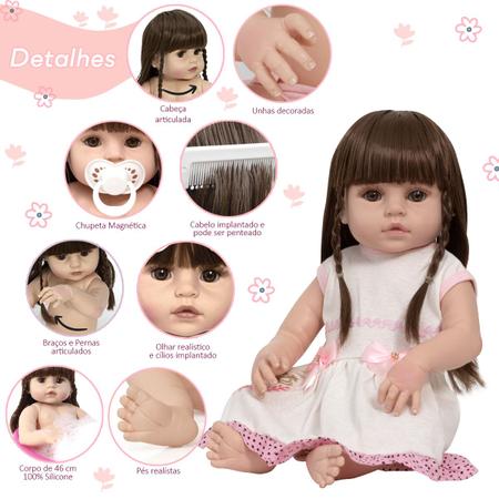 Boneca Bebe Realista Semelhante Reborn Barata 17 acessórios - Cegonha Reborn  Dolls - Bonecas - Magazine Luiza