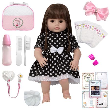 Boneca Bb bebê Reborn Reborne Menina Realista Envio Imediato Vestido De  Princesa Vermelho em Promoção na Americanas