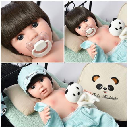 Boneca Bebê Reborn Menina e Menino 100% Silicone e Pode Tomar Banho