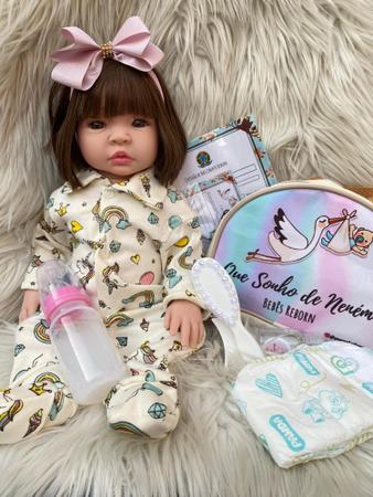 Bebê Reborn Elo Menina Realista corpo silicone macio Enxoval Premium Pode  dar banho - Que Sonho de Nenem - Bonecas - Magazine Luiza