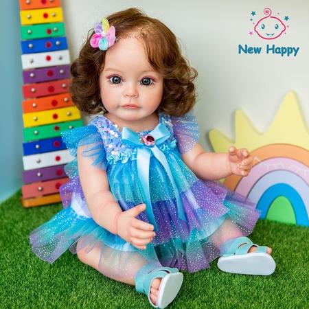 Bebê Reborn Realista Corpo De Silicone Original New Happy - Corre