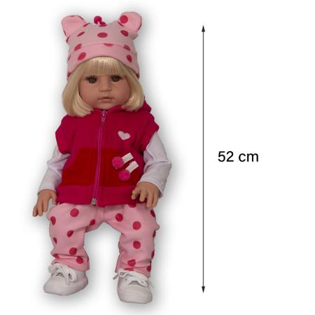 Boneca Bebe Reborn Pano Loira Girafinha Girafa Menina Luxo - Chic