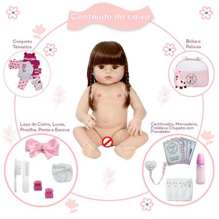 Boneca Reborn Bonita de Silicone Loira Girafinha 30 Frases no Shoptime