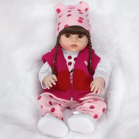 Bebe Reborn Realista Girafinha Menina De Silicone 48Cm Olhos Castanhos em  Promoção é no Buscapé