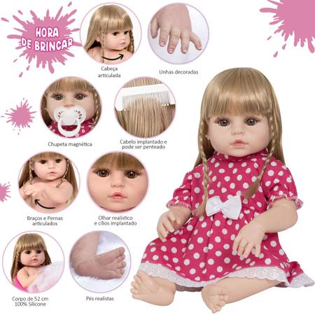 Bebe Reborn Realista Loira Enxoval Completo Kit 20 Itens - Chic