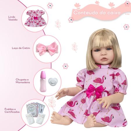 Bebe Reborn Realista Menina Loira Princesa Enxoval Completo - Chic