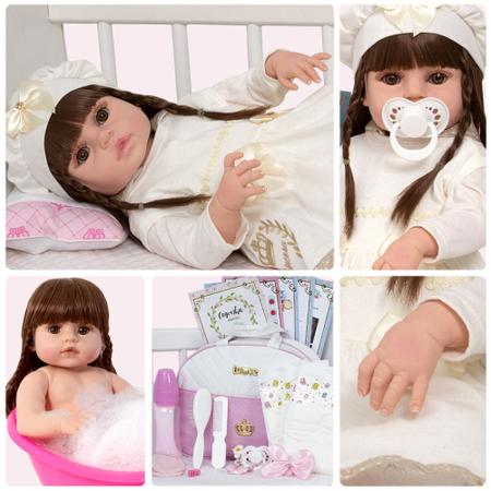 Bebe Reborn Realista Menina Loira Princesa Enxoval Completo - Chic