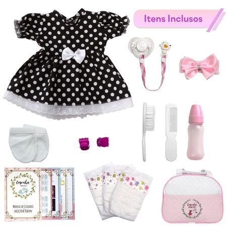 Bebê Reborn Boneca Morena Roupa Pagão Toda Vinil Silicone - Chic Outlet -  Economize com estilo!