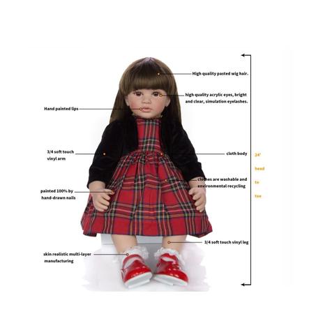 60cm Boneca Reborn Soft Silicone Vinyl Doll Soft Silicone Reborn
