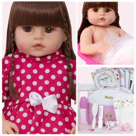 Boneca Bebê Reborn Barata Recem Nascida Banho 20 Acessórios - Cegonha Reborn  Dolls - Bonecas - Magazine Luiza