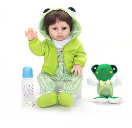 Bebê Reborn Sapinho Boneco Realista Brastoy Silicone Completa Chupeta  Mamadeira Roupa e Pelúcia - Bonecas - Magazine Luiza