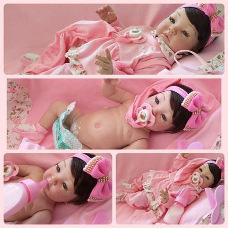 Bebe Reborn Menina Carmela Silicone Cabelo Fio A Fio - ANA DOLLS