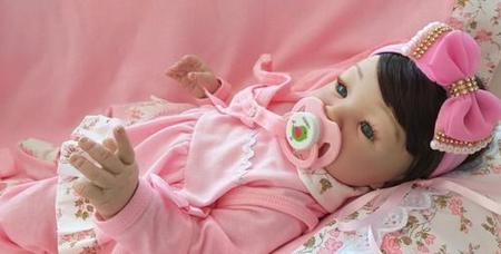 Bebe Reborn Menina Carmela Silicone Cabelo Fio A Fio - ANA DOLLS