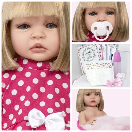 Bebê Reborn Silicone roupinha de princesa loira