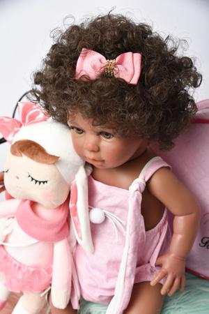 Bebê Reborn Zuri Negra Menina Coelha Princesa Brinquedos Fada