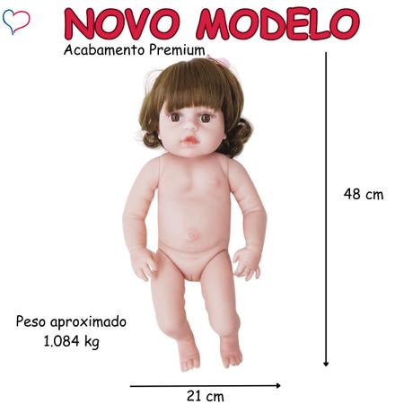 Imagem de Bebê Sweetie Reborn (R) Girafinha Silicone-doll 48cm