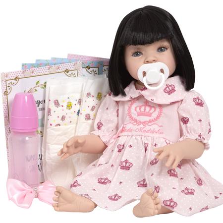 Boneca Reborn Morena Princesa Fofinha Corpinho 100% Vinil no Shoptime