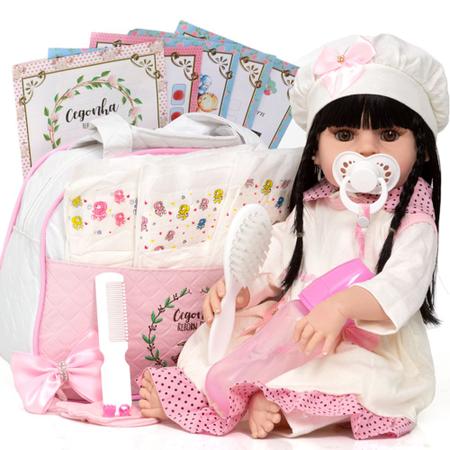 Boneca Reborn Roupa Rosa Menina Silicone + Enxoval Completa - Cegonha Reborn  Dolls - Boneca Reborn - Magazine Luiza