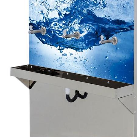 Imagem de Bebedouro industrial coluna 100l  adesivado 3 torneiras gelados 220v blue