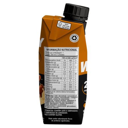 Imagem de Bebida Láctea Piracanjuba Whey Zero Lactose Pasta de Amendoim com 23g de Proteína 250ml