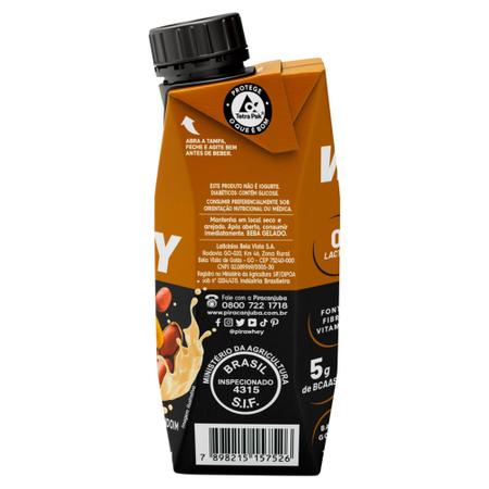 Imagem de Bebida Láctea Piracanjuba Whey Zero Lactose Pasta de Amendoim com 23g de Proteína 250ml
