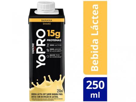 Imagem de Bebida Láctea UHT com 15g de Proteínas YoPRO - Banana Sem Lactose Zero Açúcar 250ml
