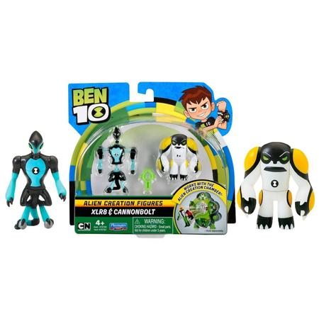 Ben 10 - 2 Bonecos De Criação Alien - XLR 8 E Bala De Canhão