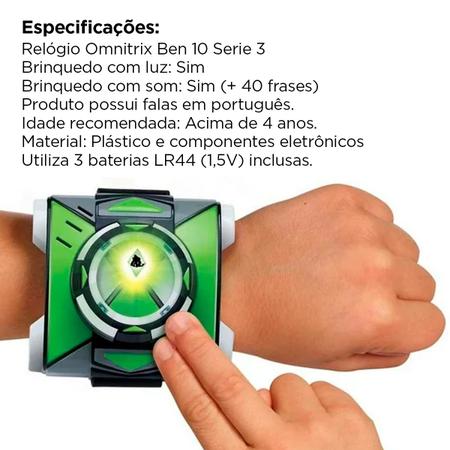 Imagem de Ben 10 Relógio Interativo Omnitrix 40 Frases Em Português Com Som E Luz