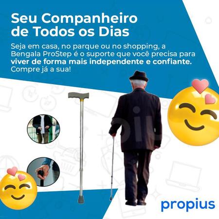 Imagem de Bengala Alumínio Altura Regulável Suporta Até 100kg Bastão Ortopédico Caminhada Auxílio Andador