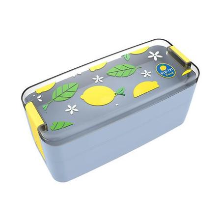 Imagem de Bento box camada dupla com 1 talher - azul - 750 ml